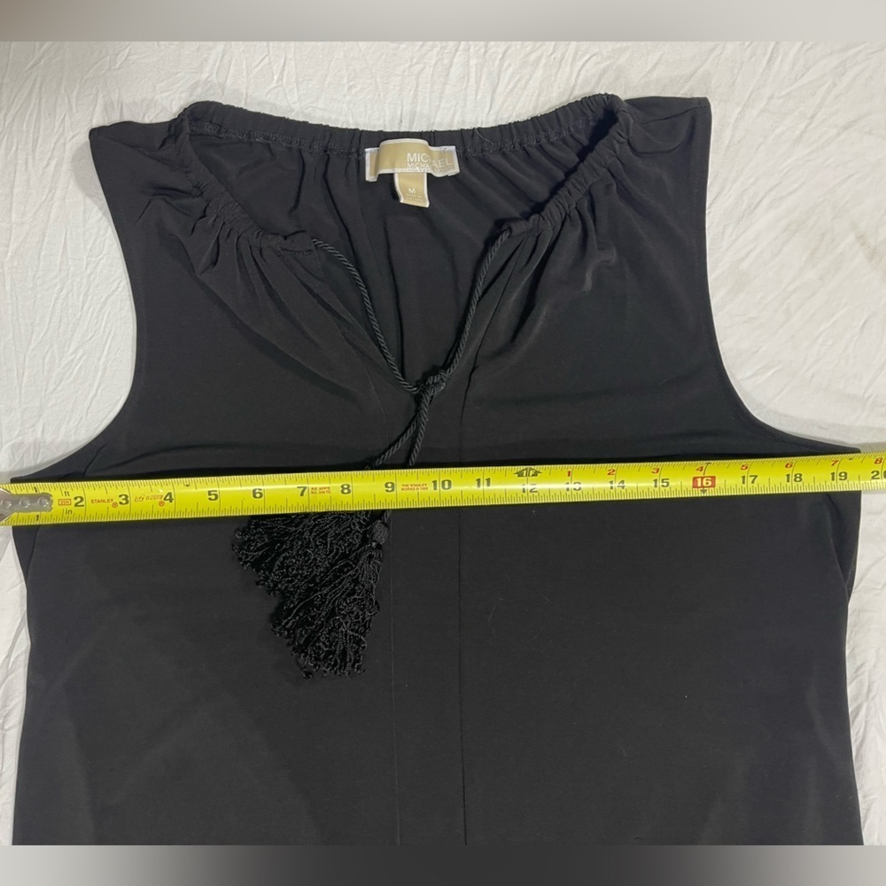 MICHAEL Michael Kors black sleeveless tassel front tie dress women’s M Michael - Picture 5 of 10